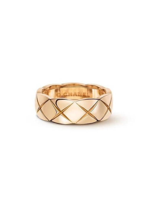 Coco Crush Small Quilted Ring Gold - CHANEL - BALAAN.