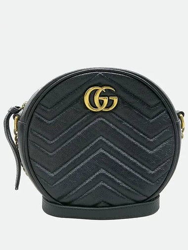 550154 GG Marmont mini round gold logo chain cross bag - GUCCI - BALAAN 1