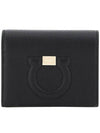 Gancini Logo Half Wallet Black - SALVATORE FERRAGAMO - BALAAN 2