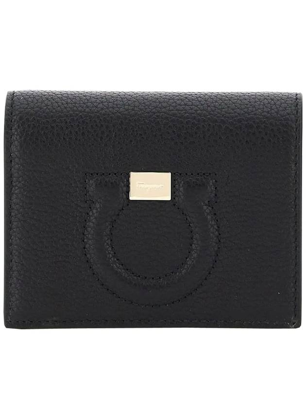 Gancini Logo Half Wallet Black - SALVATORE FERRAGAMO - BALAAN 2