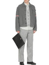 Wool Straight Pants Grey - THOM BROWNE - BALAAN 3