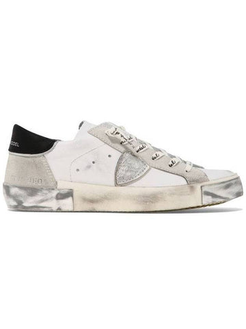 PRSX Leather Low Top Sneakers Blanc Argent - PHILIPPE MODEL - BALAAN 1