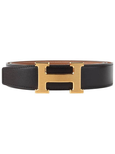 Gold H buckle reversible double sided belt 32mm 100 size 34127 4 - HERMES - BALAAN 1