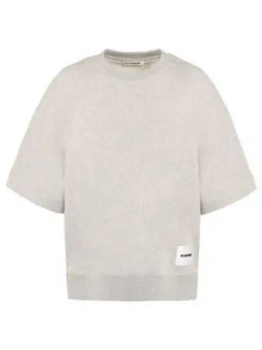 Logo Patch Cotton Short Sleeve T-Shirt Light Grey - JIL SANDER - BALAAN 2