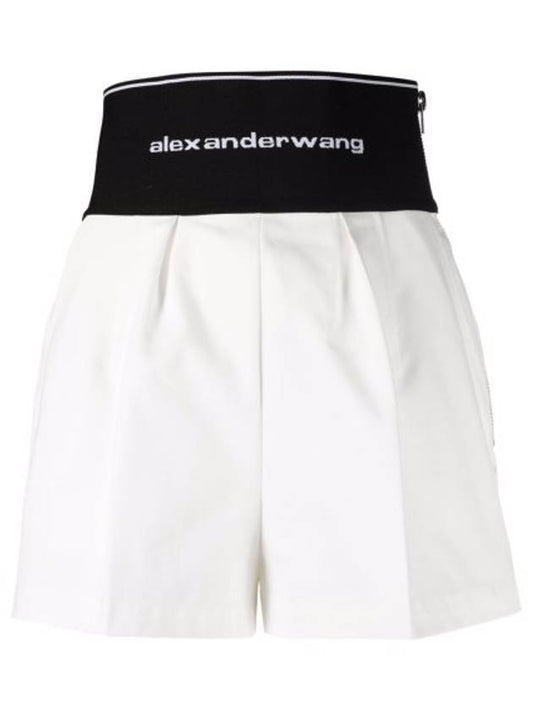 Safari Shorts in Cotton Tailoring White - ALEXANDER WANG - BALAAN.