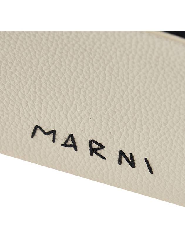 Stitch Logo Calfskin Card Wallet Ivory - MARNI - BALAAN 7