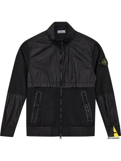 Logo Patch Recycled Nylon Track Jacket Black - STONE ISLAND - BALAAN 2