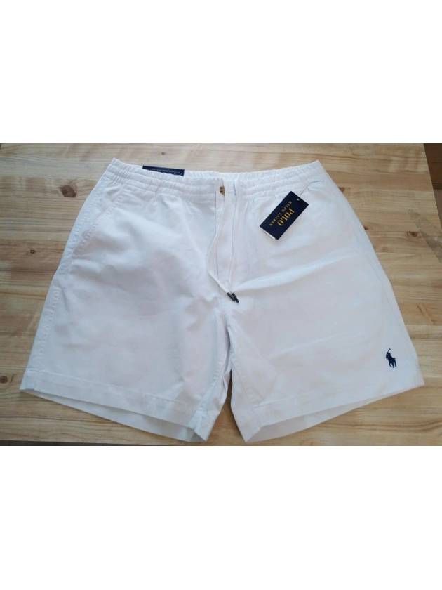 Men's Embroidered Pony Prepster Shorts White - POLO RALPH LAUREN - BALAAN 7