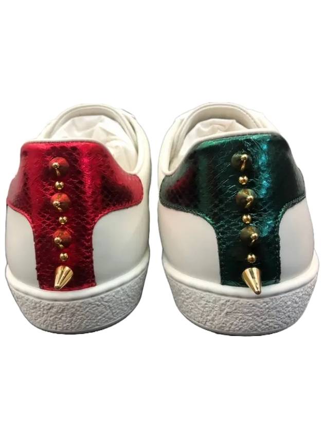 Ace Stud Leather Low Top Sneakers White - GUCCI - BALAAN 4