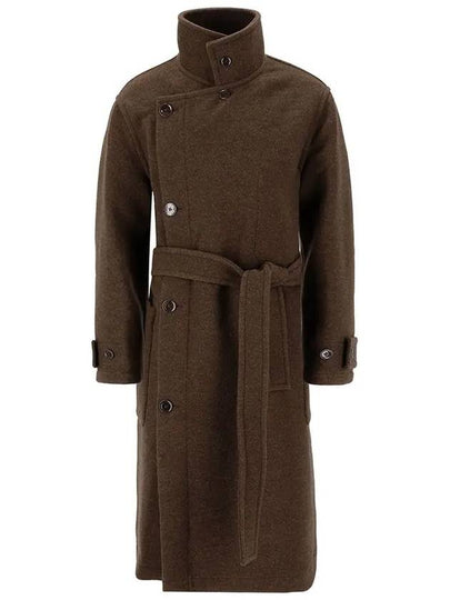 Wrapped Belted Single Coat Brown - LEMAIRE - BALAAN 2