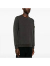 Logo Patch Crew Neck Sweatshirt Dark Grey - STONE ISLAND - BALAAN 4