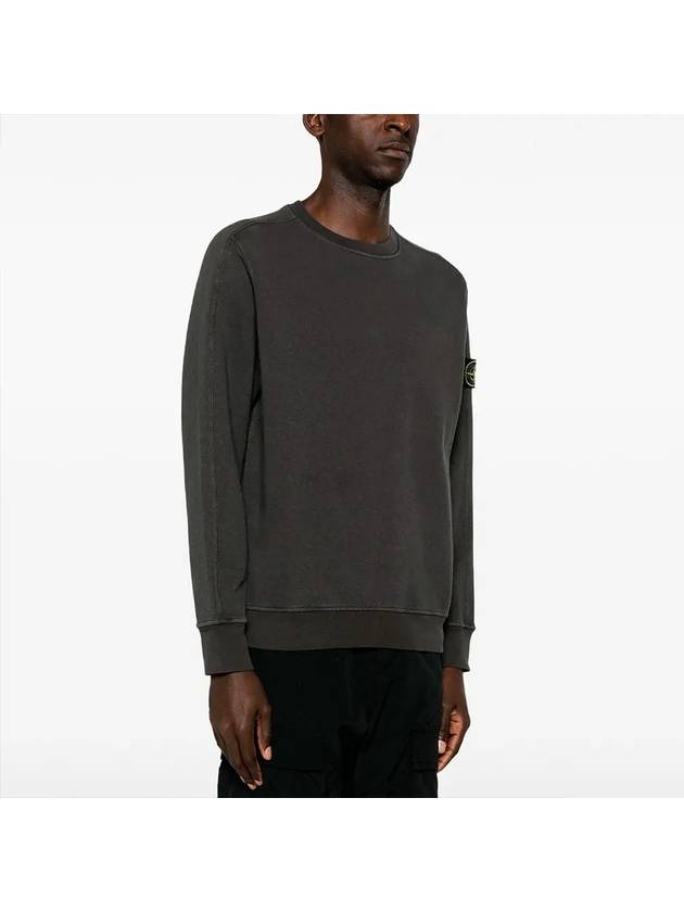 Logo Patch Crew Neck Sweatshirt Dark Grey - STONE ISLAND - BALAAN 4