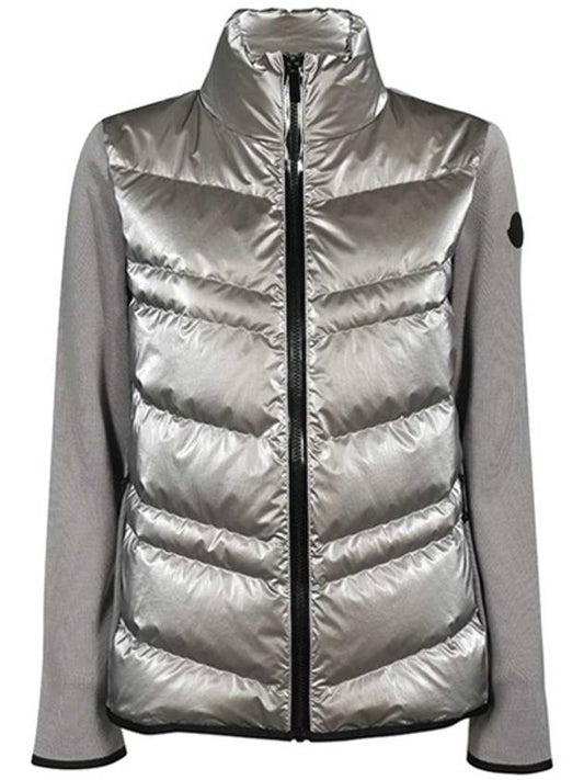 Quilted Wool Padded Cardigan Silver - MONCLER - BALAAN 2