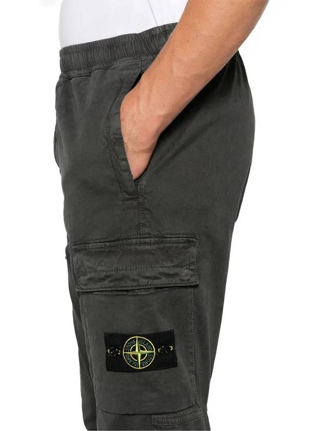 Stretch Cotton Cargo Straight Pants Grey - STONE ISLAND - BALAAN 5