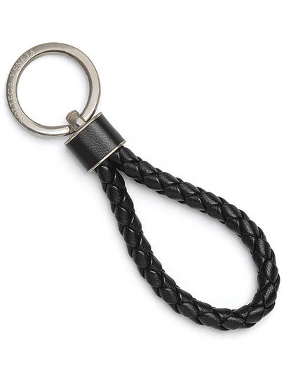 Intrecciato Leather Key Holder  Black - BOTTEGA VENETA - BALAAN 2