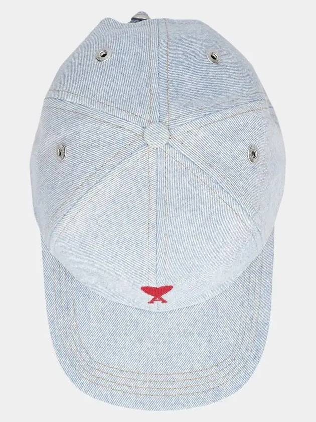 Embroidered Logo Denim Ball Cap Light Blue - AMI - BALAAN 4