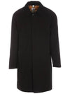 Men's Camden Cotton Gabardine Car Single Coat Black - BURBERRY - BALAAN.