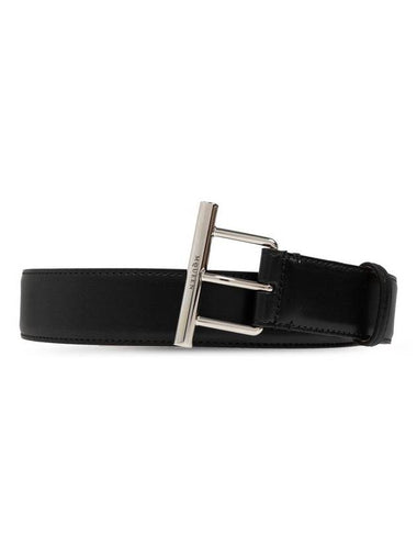 T sun buckle logo belt black - ALEXANDER MCQUEEN - BALAAN 1