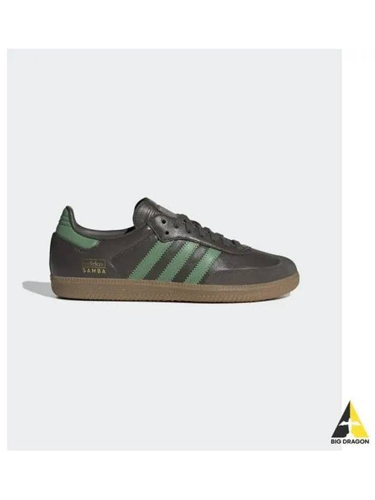 Samba OG Leather Low Top Sneakers Shadow Olive - ADIDAS - BALAAN 2