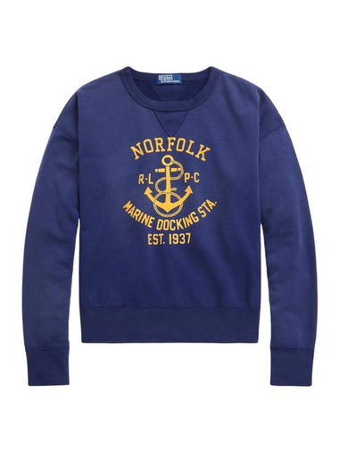 Graphic Vintage Fit Fleece Sweatshirt Blue - POLO RALPH LAUREN - BALAAN 1