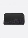 Oblique Saddle Zipper Long Wallet Black - DIOR - BALAAN 2