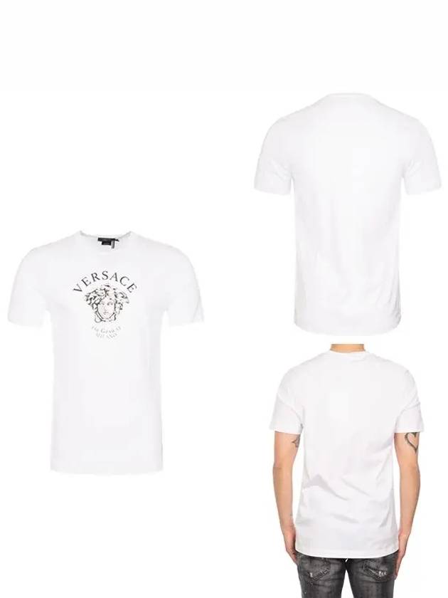 Men's Medusa Logo Printing Short Sleeve T-Shirt White - VERSACE - BALAAN 4