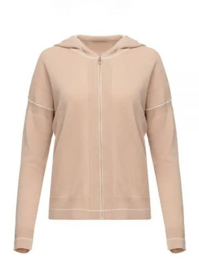 Women's Pluto Wool Cashmere Zip Up Hoodie Beige - MAX MARA - BALAAN 2