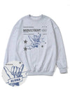 Aloha indigo blue overfit sweatshirt melange gray - MONSTER REPUBLIC - BALAAN 4