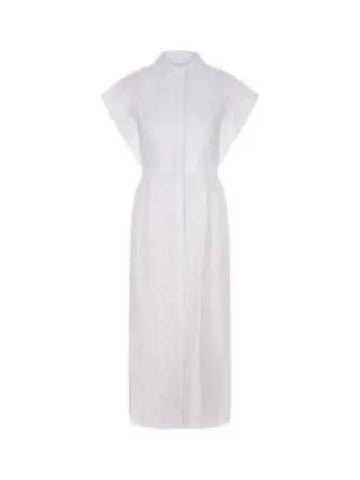 Poplin Pencil Midi Dress White - ALEXANDER MCQUEEN - BALAAN 1