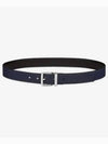 Smooth Leather Reversible Belt Black Navy - DIOR - BALAAN 2