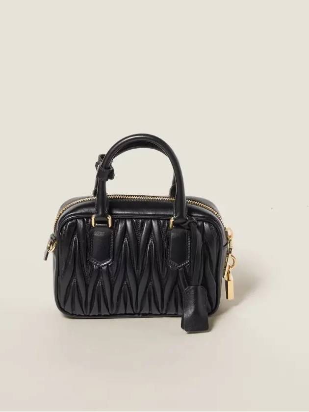 Matelasse Nappa Leather Tote Bag Black - MIU MIU - BALAAN 4