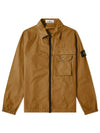 Men's Waffen Pocket Zip-Up Jacket Brown - STONE ISLAND - BALAAN 2