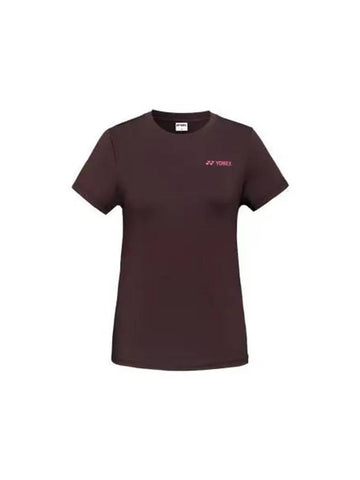 YONEX 249TR012M Dark Brown Women s Slogan Design Short Sleeve T Shirt - YOUNESS - BALAAN 1