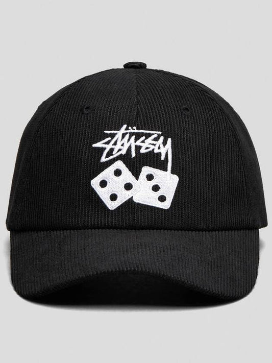 Two Dice Corduroy Low Pro Ball Cap Black - STUSSY - BALAAN 2