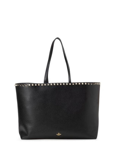 Rockstud Tote Bag Black - VALENTINO - BALAAN 2