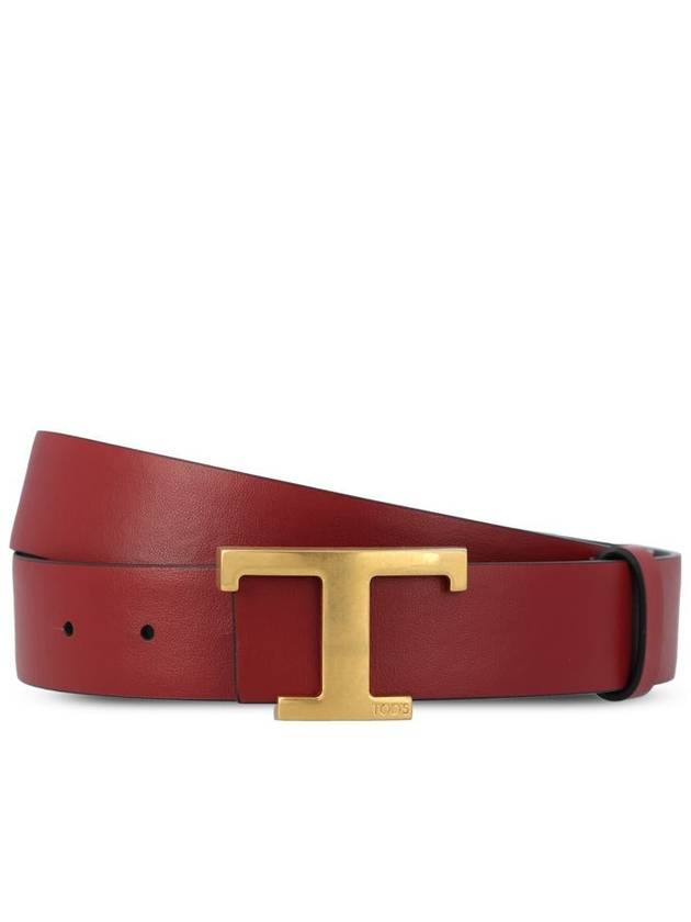 T Timeless Buckle Reversible Leather Belt Black - TOD'S - BALAAN 3