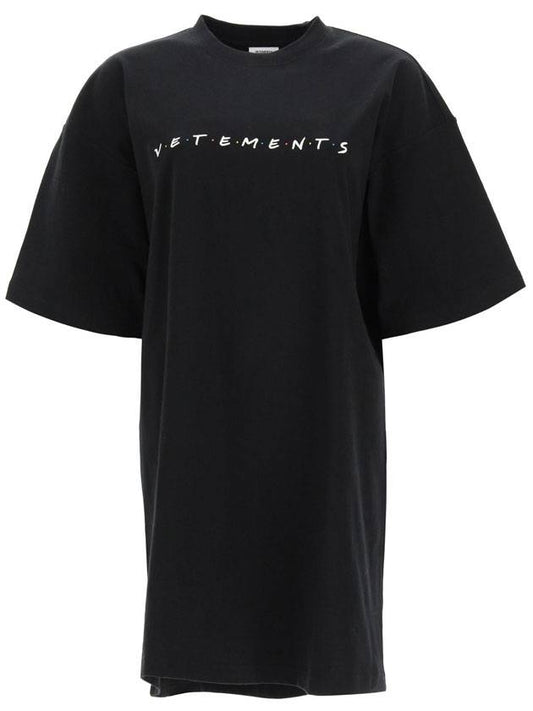 Friendly Logo Short Sleeve T-Shirt Black - VETEMENTS - BALAAN 1