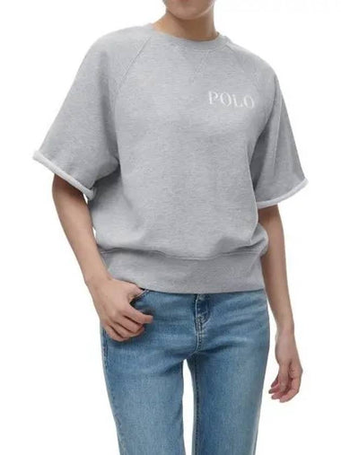 W logo fleece short sleeve sweatshirt gray - POLO RALPH LAUREN - BALAAN 1