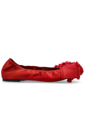 Lanvin Satin Ballet Flats, Women's, Red - LANVIN - BALAAN 1