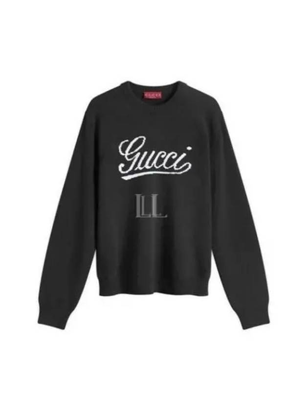 Logo Intarsia Knit Sweater Black - GUCCI - BALAAN 2