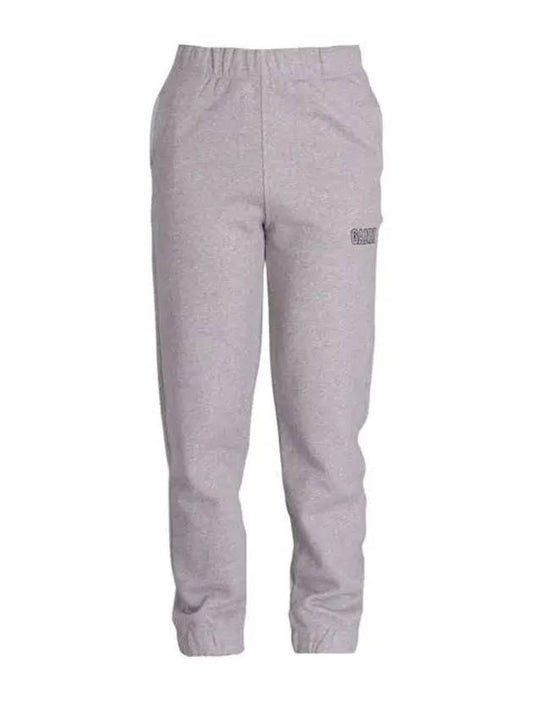 Side Logo Cotton Jogger Track Pants Grey - GANNI - BALAAN 2