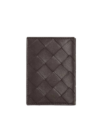 TINy Tri-Fold Zipper Half Wallet Brown - BOTTEGA VENETA - BALAAN 1