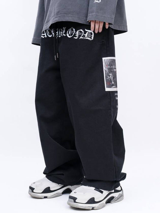 BBD No Sympathy Wide Cotton Pants Black - BLACKBLOND - BALAAN 2