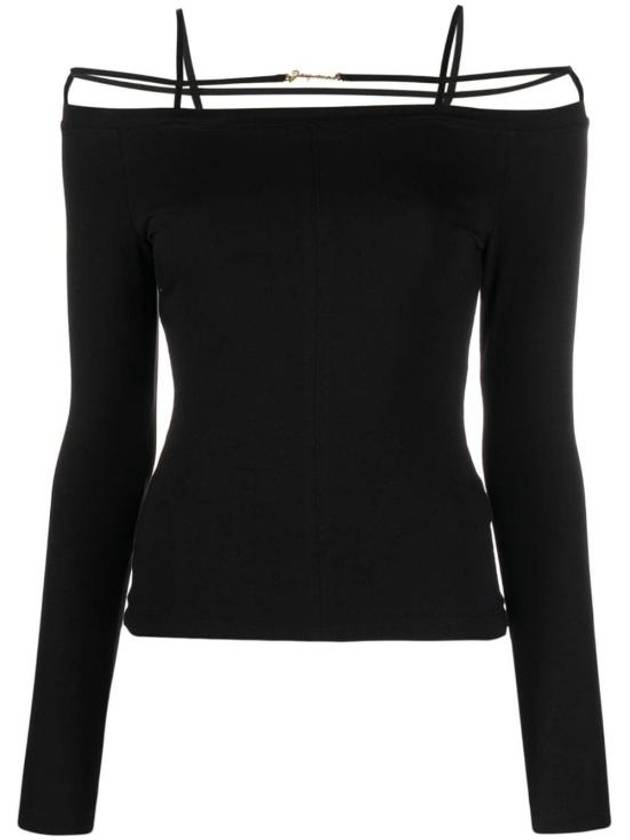 Women's Sierra Signature Long Sleeve T-Shirt Black - JACQUEMUS - BALAAN 4