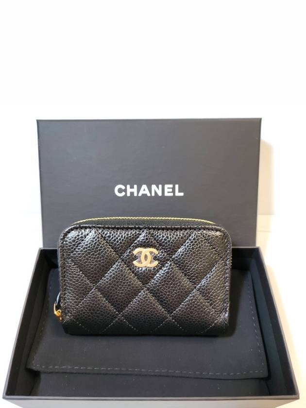 Classic Zipped Coin Purse Grained Calfskin & Gold Black - CHANEL - BALAAN 2