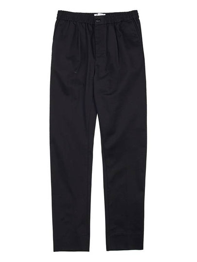 Men's Elastic Cotton Crop Straight Pants Black - AMI - BALAAN 2