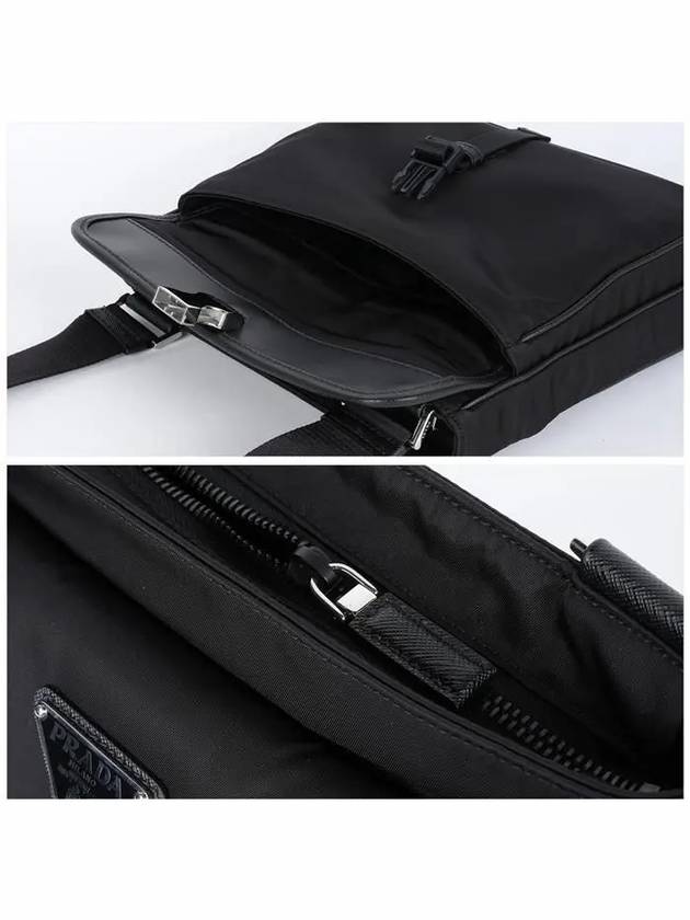 Triangle Logo Re-Nylon Cross Bag Black - PRADA - BALAAN 6