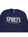 Graphic Print Cotton Sweatshirt Navy - SPORTY & RICH - BALAAN 4