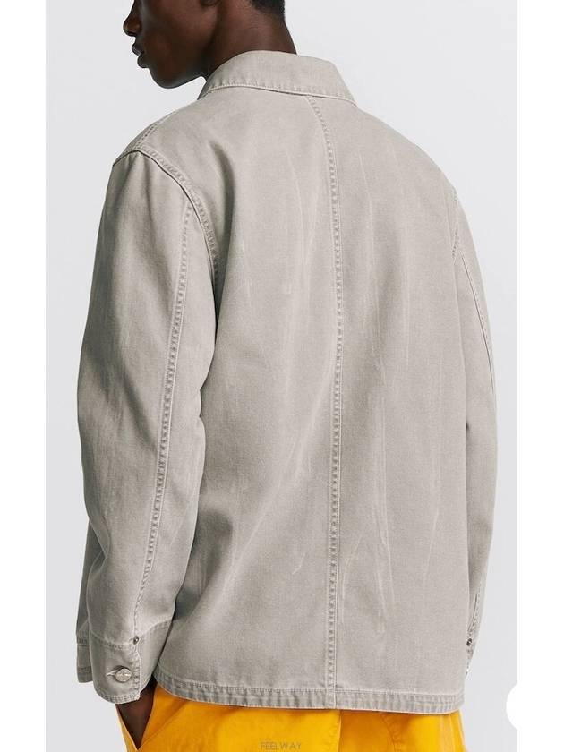 Patch Pocket Cotton Canvas Jacket Grey - DIOR - BALAAN 3