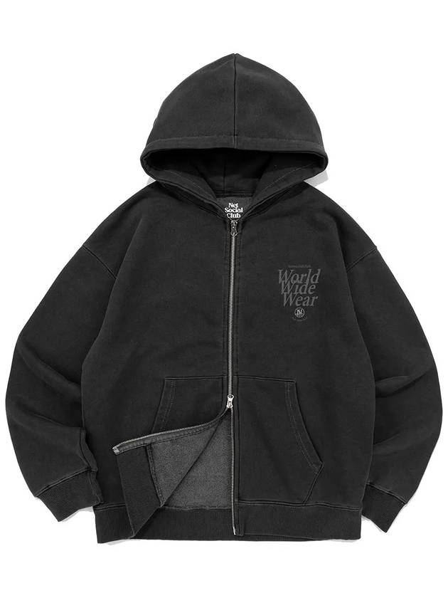 WWW PIGMENT HOOD ZIP UP BLACK - NET SOCIAL CLUB - BALAAN 2